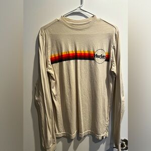 Hurley Tan Long Sleeve T-Shirt Size Small Great Condition